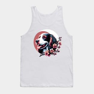 Sussex Spaniel Embraces Spring's Cherry Blossoms Tank Top